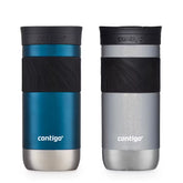 Contigo® Byron 2.0 Stainless Steel Travel Mug with SNAPSEAL™ Lid and Grip, 16oz, 2-Pack-Blueberry & Gold Morel