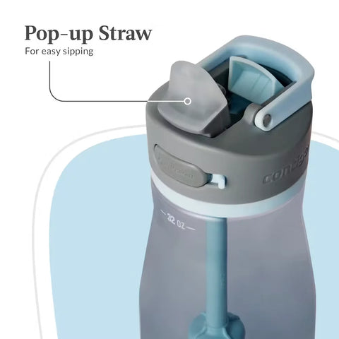 Contigo® Wells Plastic Filter Water Bottle with AUTOSPOUT® Straw Lid, 32 Oz.-Dark Ice