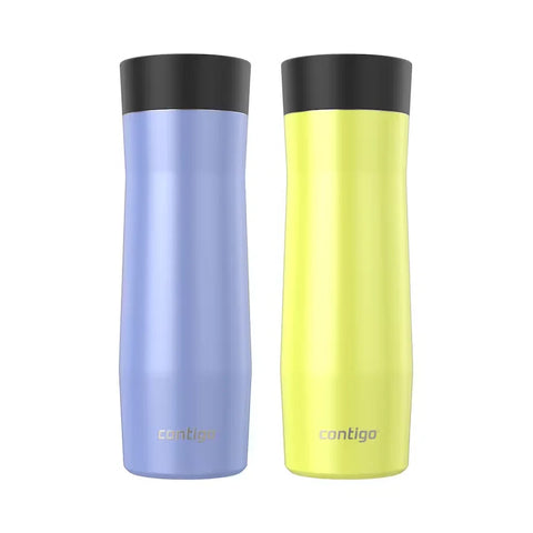 Contigo® West Loop 3.0 Stainless Steel Travel Mug with AUTOSEAL® Lid, 20oz, 2-Pack-Crystal Pansy & Crystal Juniper