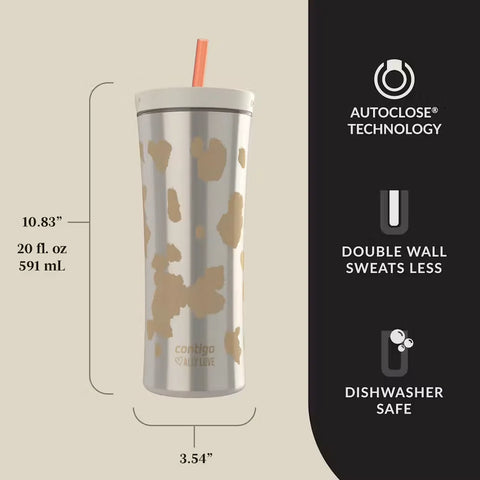 Contigo® x Ally Love Streeterville AUTOCLOSE® Shake & Go® Tumbler, 20oz-Oatmilk