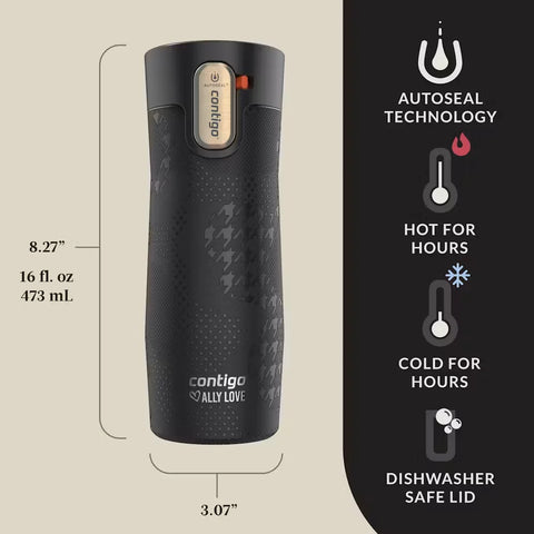 Contigo® x Ally Love West Loop 3.0 Stainless Steel Travel Mug with AUTOSEAL® Easy-Clean Lid, 16oz-Oatmilk