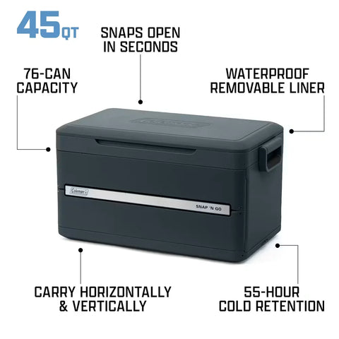 Snap 'N Go 45-Quart Collapsible Hard Cooler-Mussel
