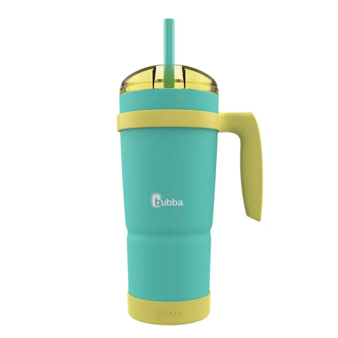 bubba Envy S Tumbler with Handle, Bumper and Straw, 32oz-Island Teal Lemonade