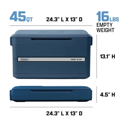 Snap 'N Go 45-Quart Collapsible Hard Cooler-Sapphire