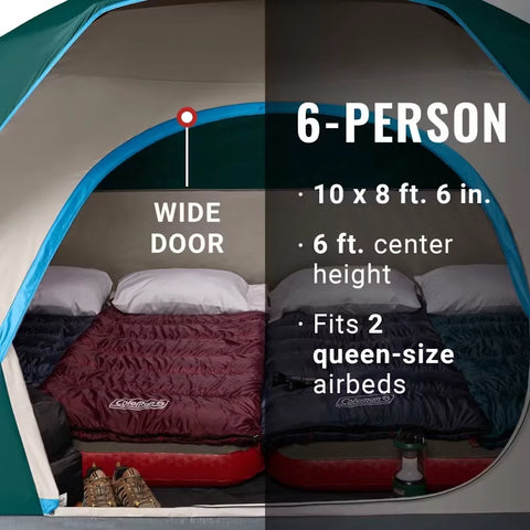 6-Person Skydome™ Camping Tent-Evergreen