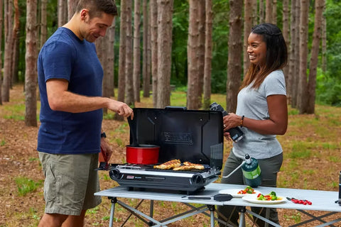 Tabletop Propane Gas Camping Grill/Stove, 2-Burner