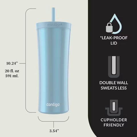 Contigo® AUTOCLOSE® Shake & Go® 20oz, Tumbler, Glacier-Glacier