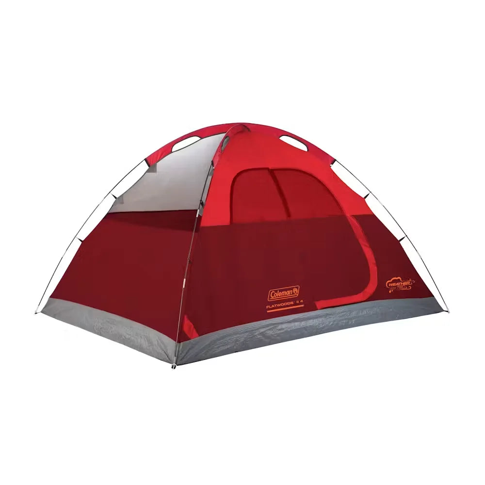 4-Person Flatwoods II™ Lightweight Dome Camping Tent-Red