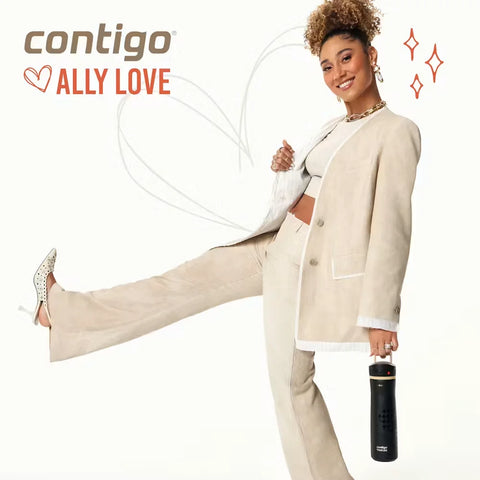 Contigo® x Ally Love Jackson Chill 2.0 Stainless Steel Water Bottle with AUTOPOP®  Lid, 24oz-Oatmilk