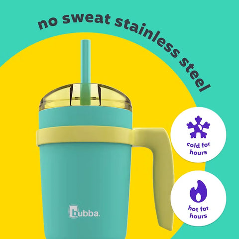 bubba Envy S Tumbler with Handle, Bumper and Straw, 32oz-Island Teal Lemonade