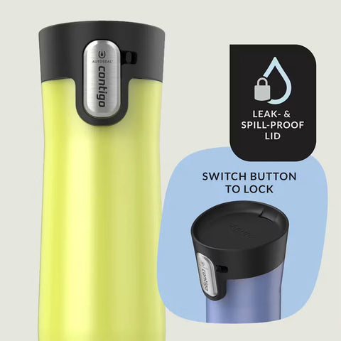 Contigo® West Loop 3.0 Stainless Steel Travel Mug with AUTOSEAL® Lid, 20oz, 2-Pack-Aster Frosted Pearl & Limelight Frosted Pearl