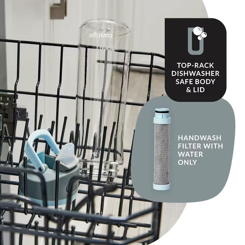 Contigo® Wells Straw Filtration Tritan Water Bottle with AUTOSPOUT® LID, 24oz-Salt