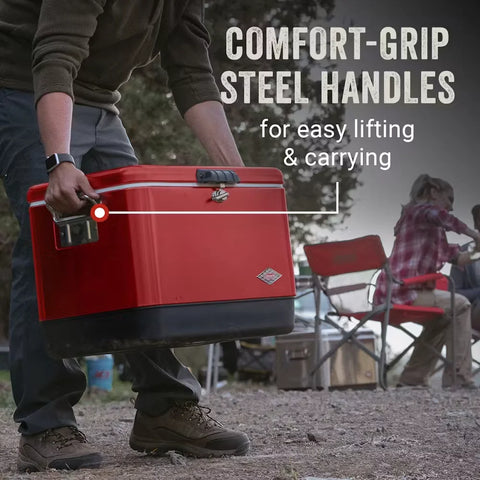 Vintage 54-Quart Steel Belted® Cooler-Red