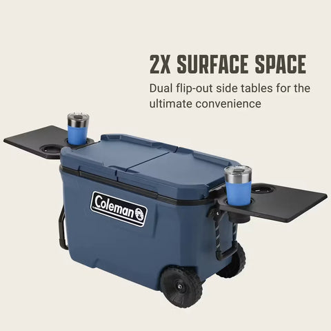 Flex 'N Go™ 62-Quart Wheeled Cooler-Sapphire
