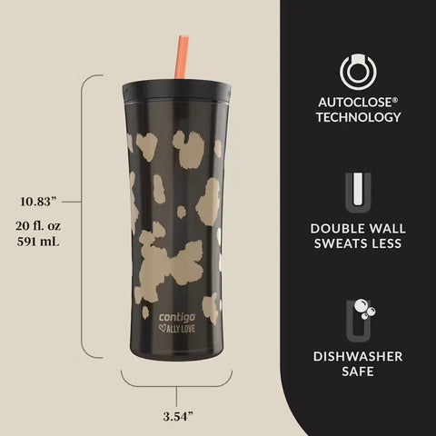 Contigo® x Ally Love Streeterville AUTOCLOSE® Shake & Go® Tumbler, 20oz-Licorice