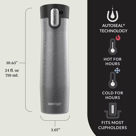 Contigo® West Loop 3.0 Stainless Steel Travel Mug with AUTOSEAL® Lid, 24oz-Crystal Blueberry
