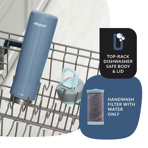 Contigo® Clybourn Chill Freeflow Filtration Stainless Steel Water Bottle with AUTOSEAL® Lid, 24oz-Dark Ice