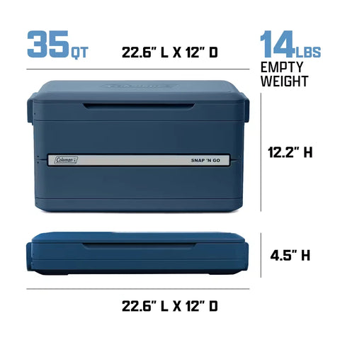 Snap 'N Go 35-Quart Collapsible Hard Cooler-Sapphire