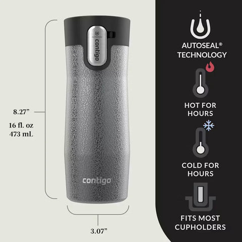 Contigo® West Loop 3.0 Stainless Steel Travel Mug with AUTOSEAL® Lid, 16oz-Crystal Sake