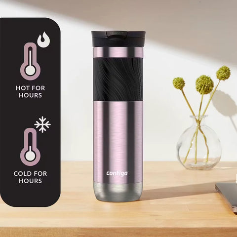 Contigo® Byron 2.0 Stainless Steel Travel Mug with SNAPSEAL™ Lid and Grip, 24oz-Pine Berry