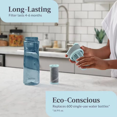 Contigo® Clybourn Freeflow Filtration Tritan Water Bottle with AUTOSEAL® LID, 24oz-Dark Ice