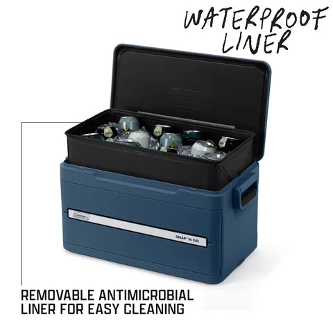 Snap 'N Go 45-Quart Collapsible Hard Cooler-Sapphire