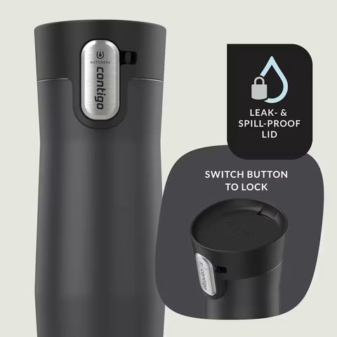Contigo® West Loop 3.0 Stainless Steel Travel Mug with AUTOSEAL® Lid, 16oz-Matte Black