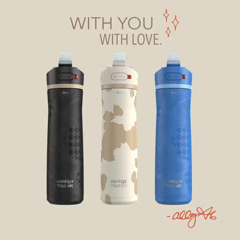 Contigo® x Ally Love Ashland Chill 2.0 Stainless Steel Water Bottle with AUTOSPOUT® Lid, 24oz-Oatmilk