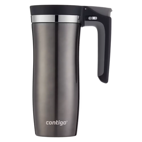 Contigo® Handled AUTOSEAL® Stainless Steel Travel Mug with Easy-Clean Lid, 16oz-Gunmetal