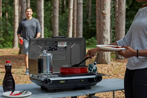 Deluxe Tabletop Propane 2-in-1 Grill/Stove, 2-Burner