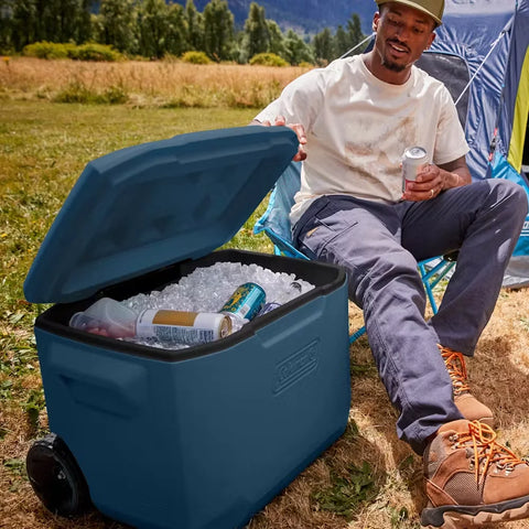 Chiller™ 60-Quart Cooler With Wheels-Cranberry