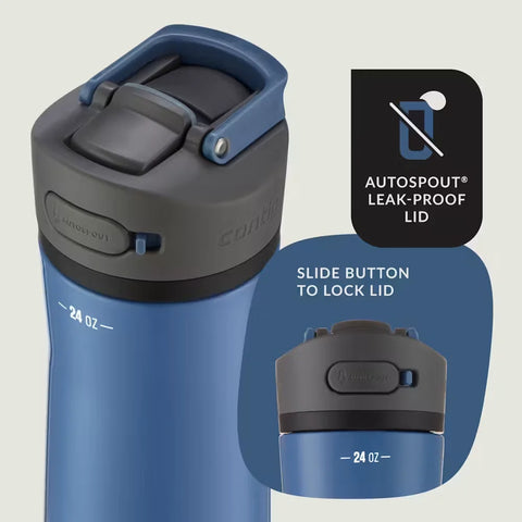 Contigo® Ashland Chill 2.0 Stainless Steel Water Bottle with AUTOSPOUT® Lid, 24oz-Licorice