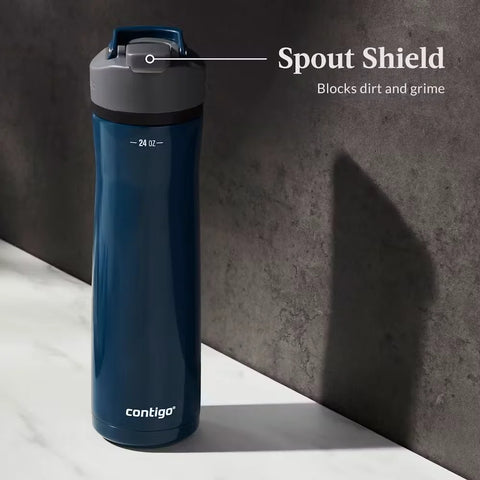 Contigo® Cortland Chill 2.0 Stainless Steel Water Bottle with AUTOSEAL® Lid, 24oz-Blueberry