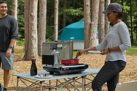 Deluxe Tabletop Propane 2-in-1 Grill/Stove, 2-Burner