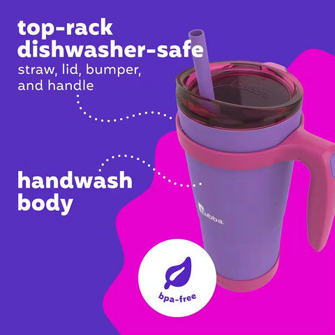 bubba Envy S Tumbler with Handle, Bumper and Straw, 32oz-Grape Dragon Fruit