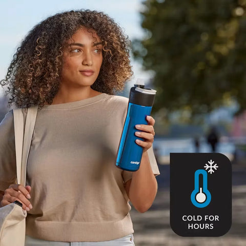 Contigo® Ashland Chill 2.0 Stainless Steel Water Bottle with AUTOSPOUT® Lid, 24 oz-Blue Poppy