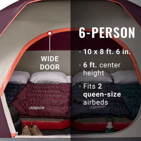 6-Person Skydome™ Camping Tent-Blackberry
