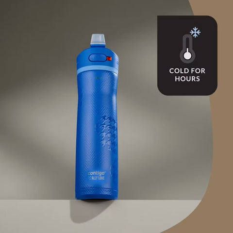 Contigo® x Ally Love Ashland Chill 2.0 Stainless Steel Water Bottle with AUTOSPOUT® Lid, 24oz-Stellar Jay
