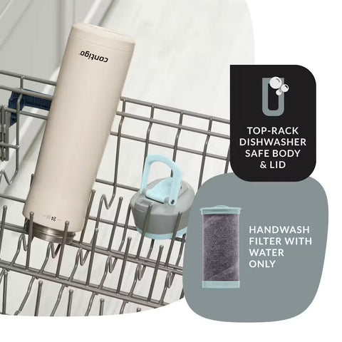 Contigo® Clybourn Chill Freeflow Filtration Stainless Steel Water Bottle with AUTOSEAL® Lid, 24oz-Salt