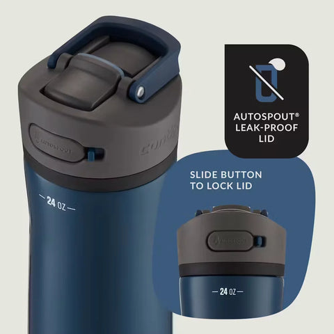 Contigo® Ashland Chill 2.0 Stainless Steel Water Bottle with AUTOSPOUT® Lid, 24oz-Blueberry