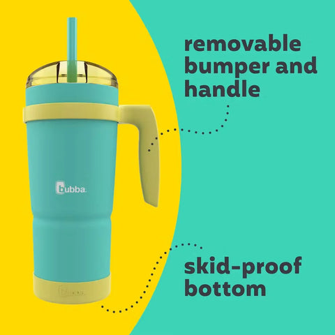 bubba Envy S Tumbler with Handle, Bumper and Straw, 32oz-Island Teal Lemonade