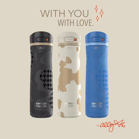 Contigo® x Ally Love Jackson Chill 2.0 Stainless Steel Water Bottle with AUTOPOP®  Lid, 24oz-Oatmilk