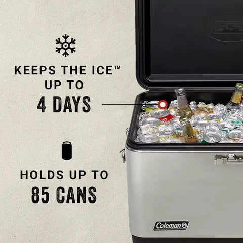 Reunion™ 54-Quart Steel Belted® Stainless Steel Cooler-Stainless Steel