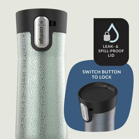 Contigo® West Loop 3.0 Stainless Steel Travel Mug with AUTOSEAL® Lid, 20oz, 2-Pack-Crystal Lakeside & Crystal Agave