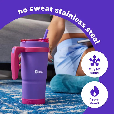 bubba Envy S Tumbler with Handle, Bumper and Straw, 32oz-Grape Dragon Fruit