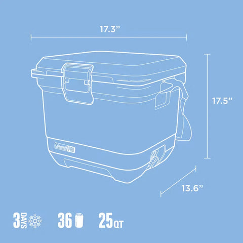 Coleman® Pro 25-Quart Hard Cooler-Blue Sky