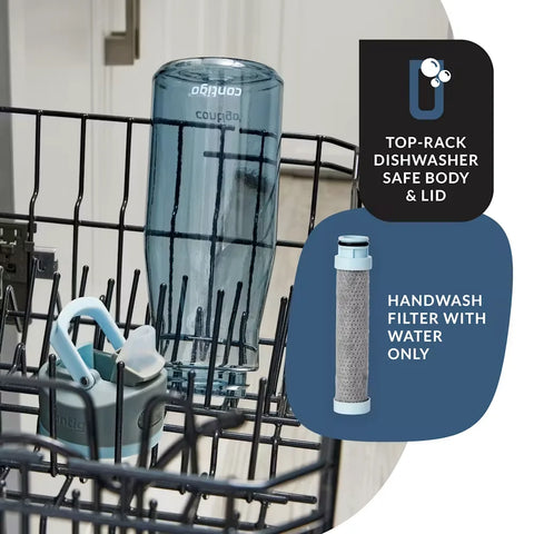 Contigo® Wells Plastic Filter Water Bottle with AUTOSPOUT® Straw Lid, 32 Oz.-Dark Ice