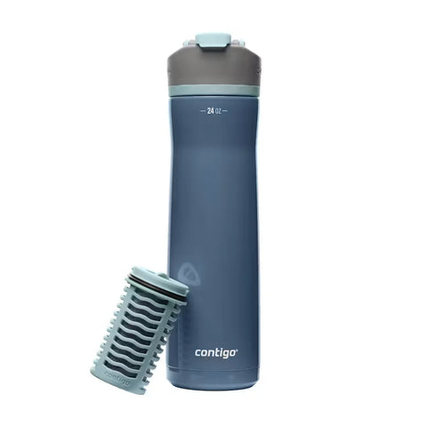 Contigo® Clybourn Chill Freeflow Filtration Stainless Steel Water Bottle with AUTOSEAL® Lid, 24oz-Dark Ice