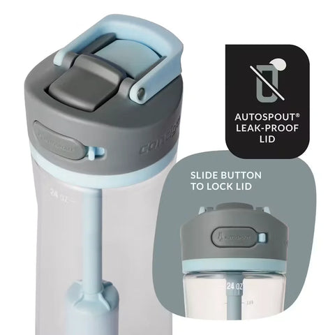 Contigo® Wells Straw Filtration Tritan Water Bottle with AUTOSPOUT® LID, 24oz-Salt