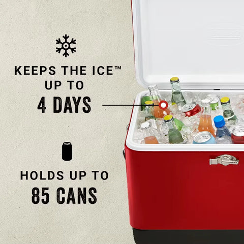 Vintage 54-Quart Steel Belted® Cooler-Red